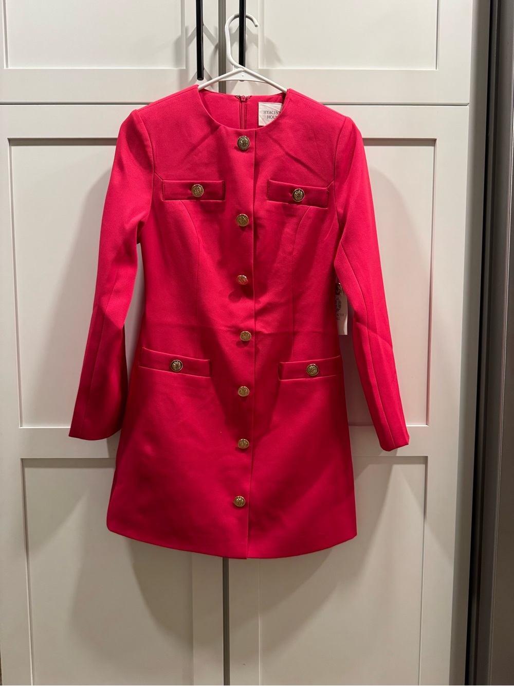 Tuckernuck Hyacinth House Hot Pink Structured Button-Front Dress